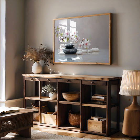 Cherry Blossoms Dance With Stones