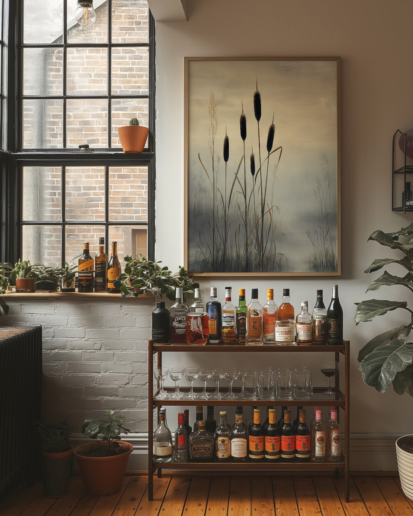 Cattails Dance Above Evening Mist