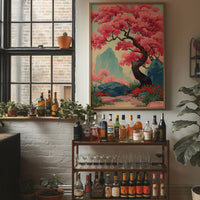 Cherry Blossoms Dance Above Mountains