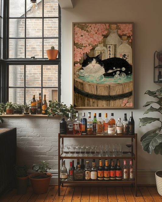 Sake Bath Under Cherry Blossoms