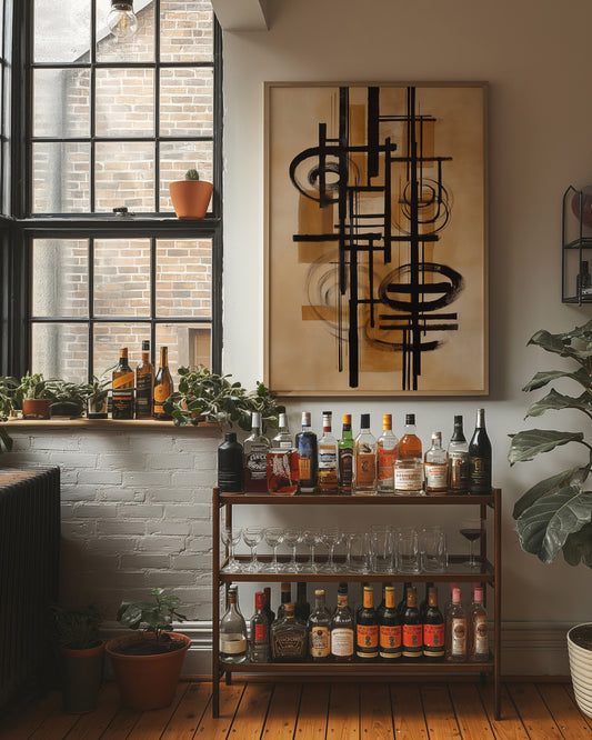 Lines Dance Through Golden Light