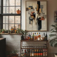 Sunlit Corner Bar Meets Abstract Dawn