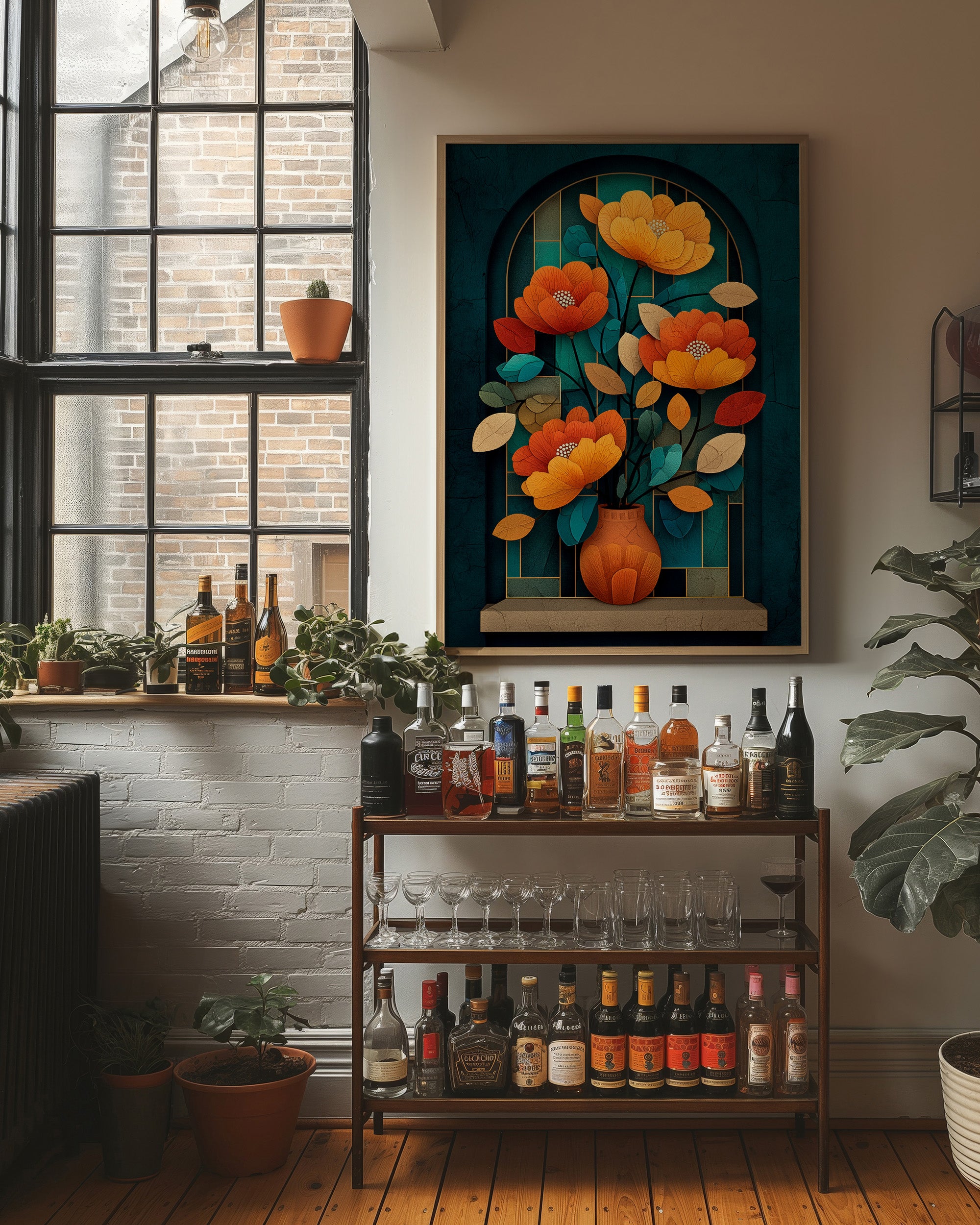 Golden Poppies In Midnight Alcove