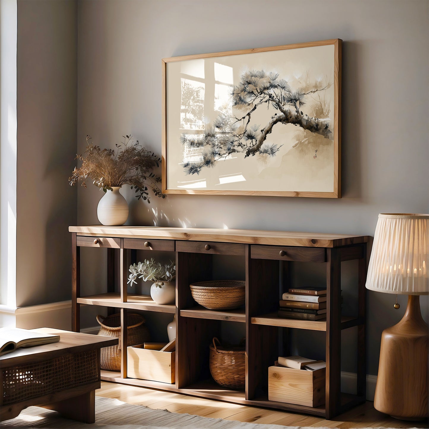 Pine Branch Bends To Morning Light