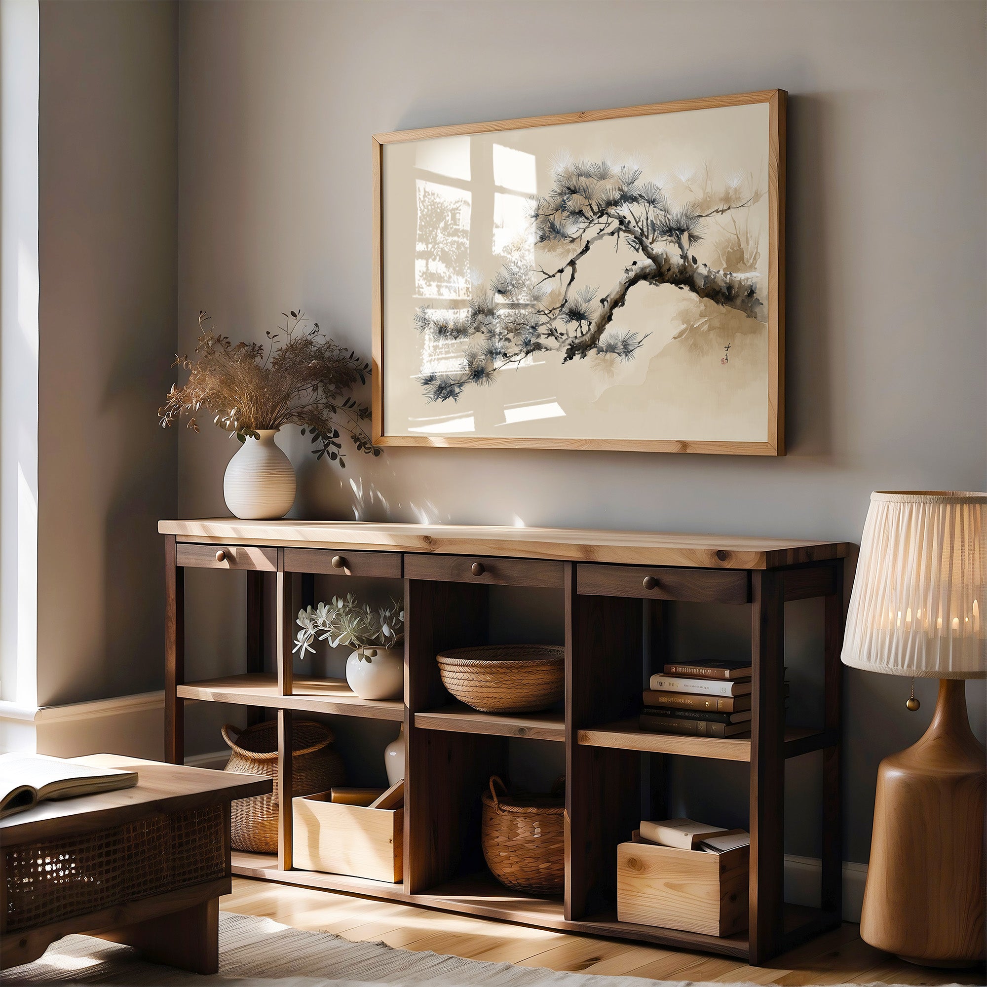 Pine Branch Bends To Morning Light