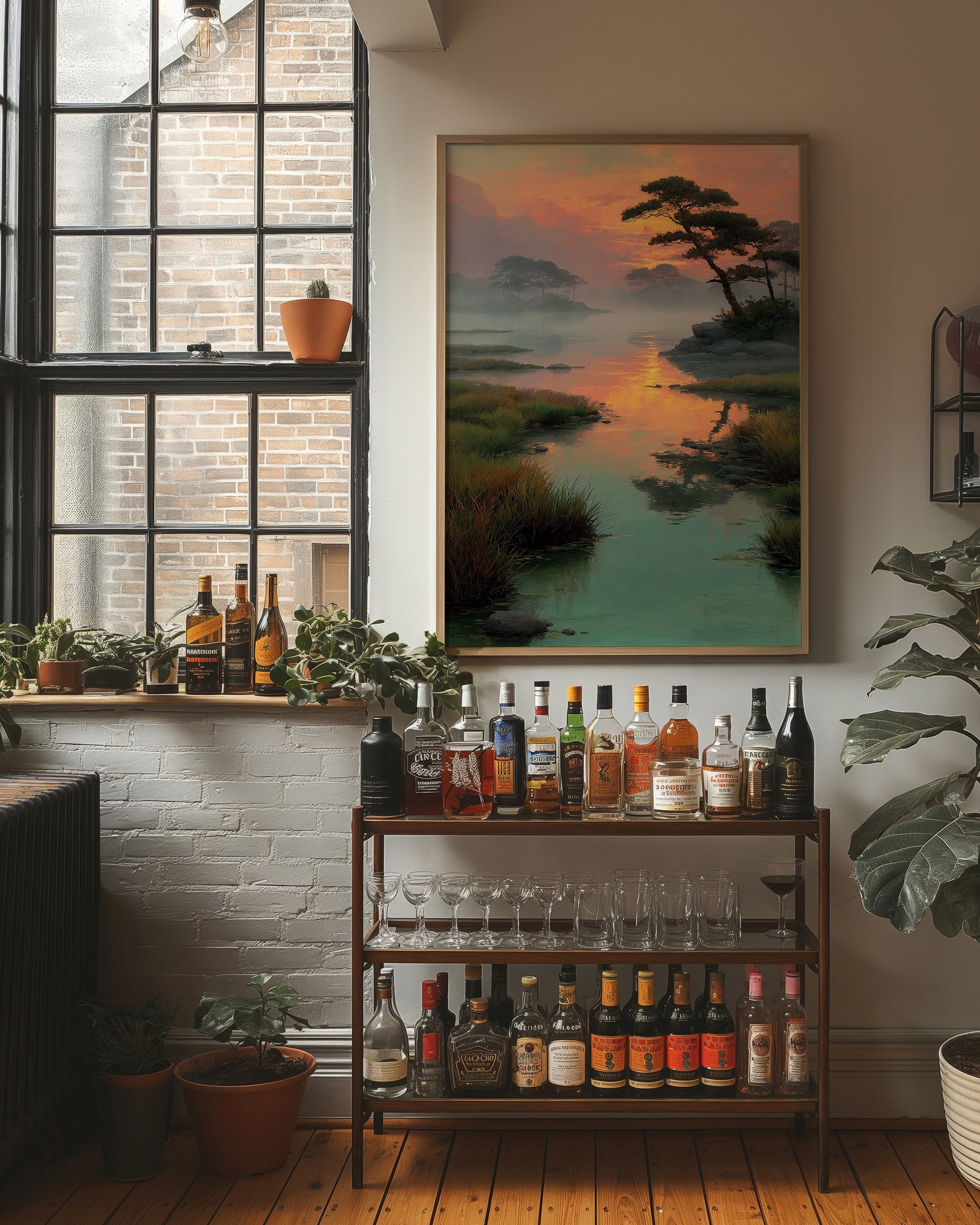 Sunset Lagoon Above Evening Spirits