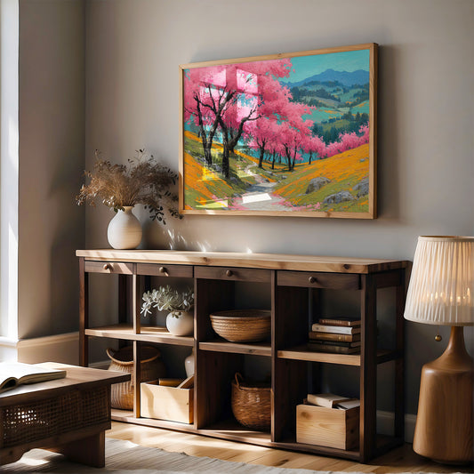 Cherry Blossoms Paint Mountain Valleys