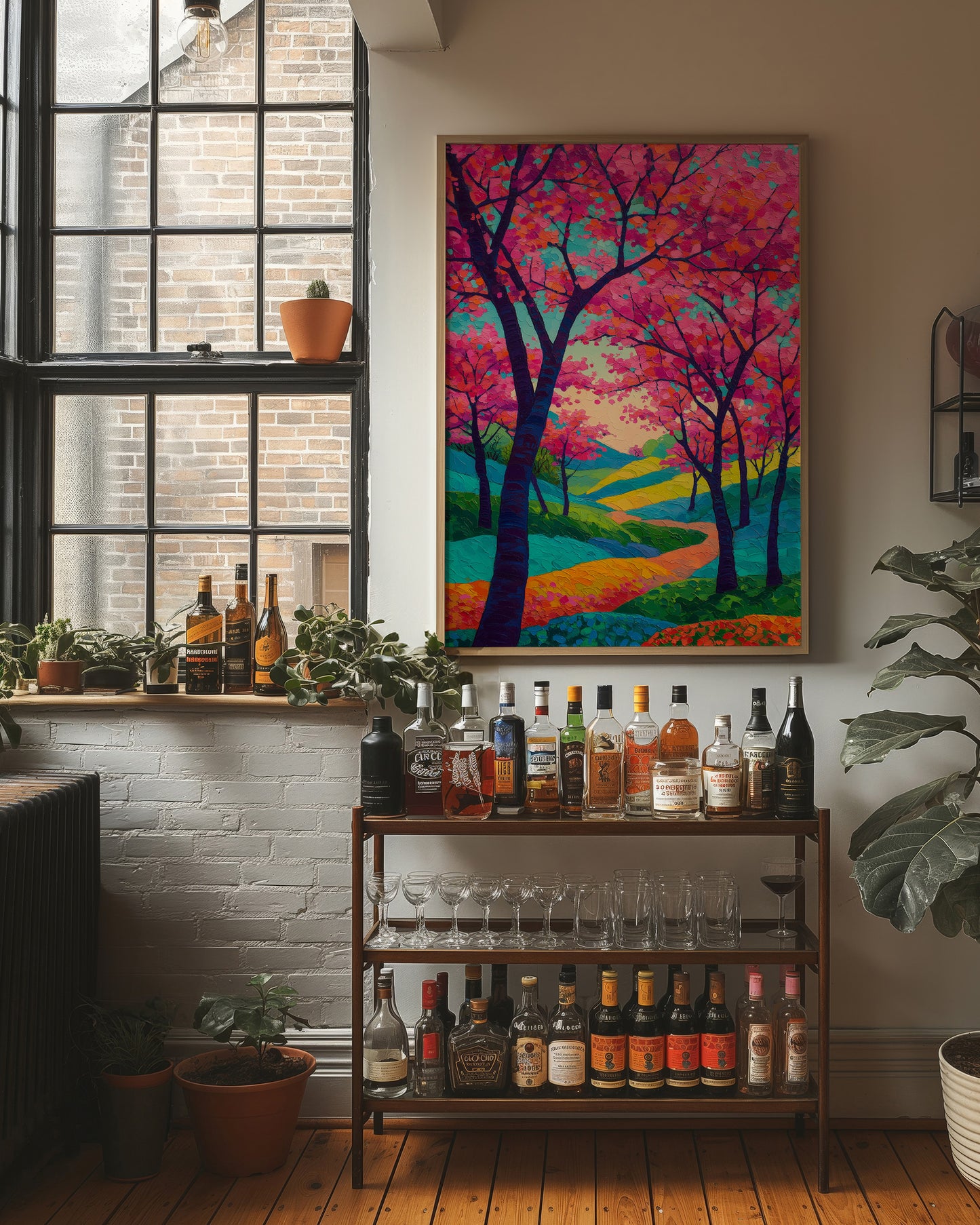 Cherry Blossoms Paint The Winding Path