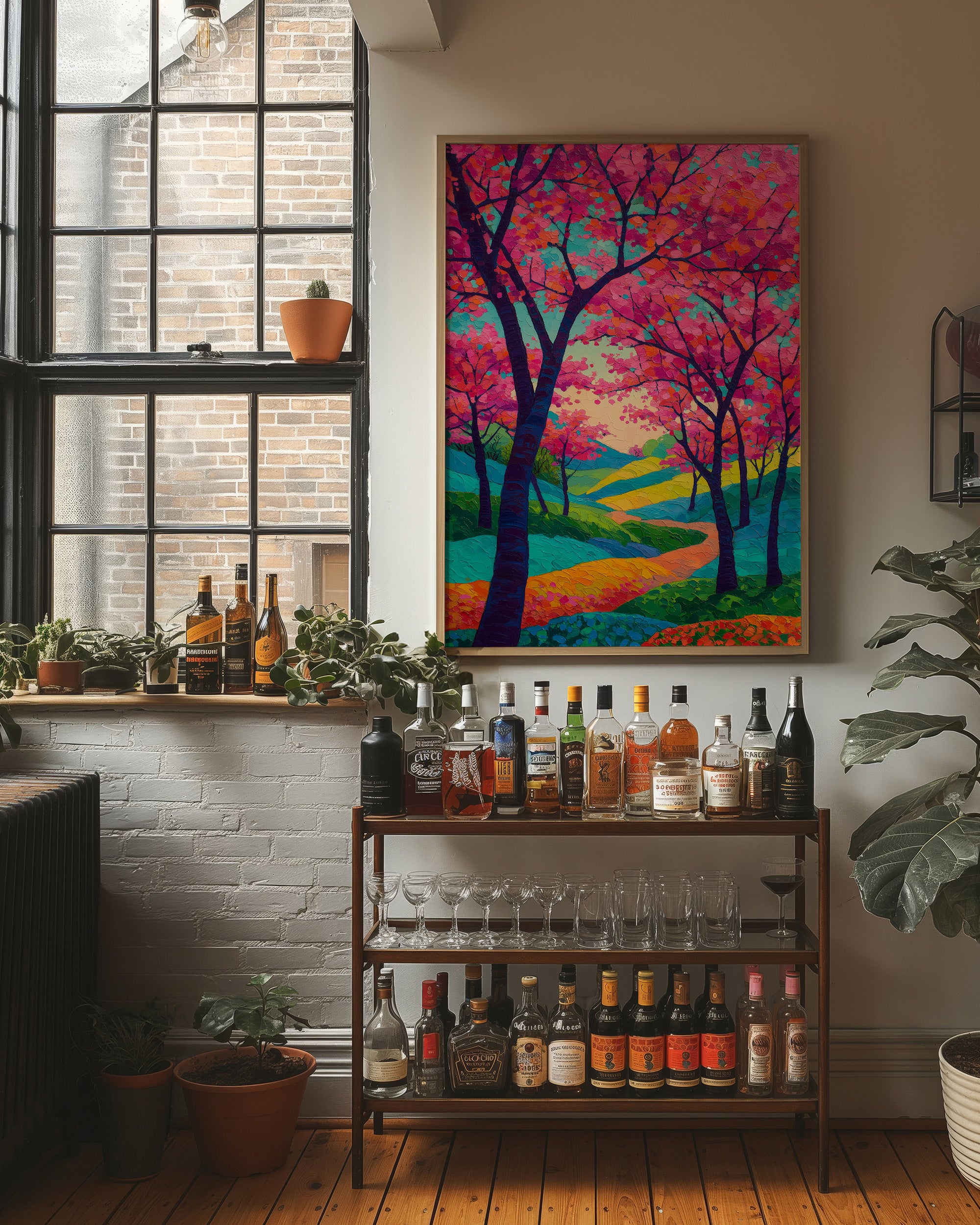 Cherry Blossoms Paint The Winding Path