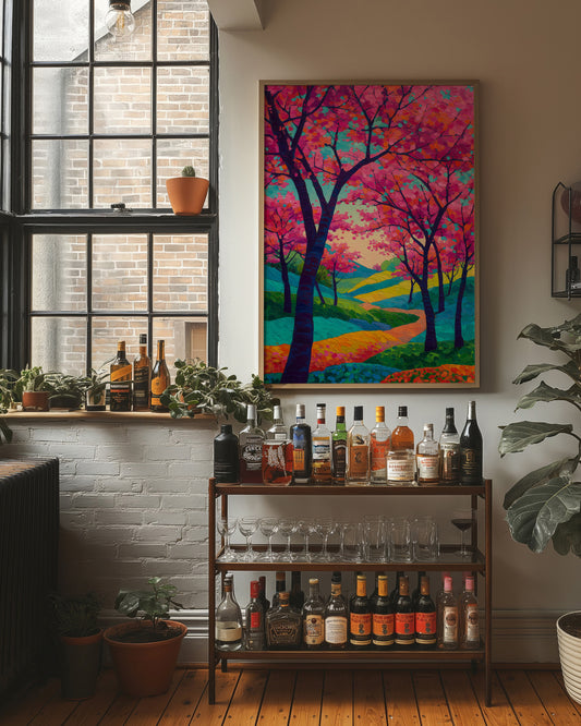 Cherry Blossoms Paint The Winding Path