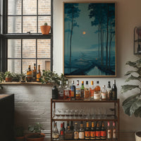 Moonlit Rivers Meet At Dusk