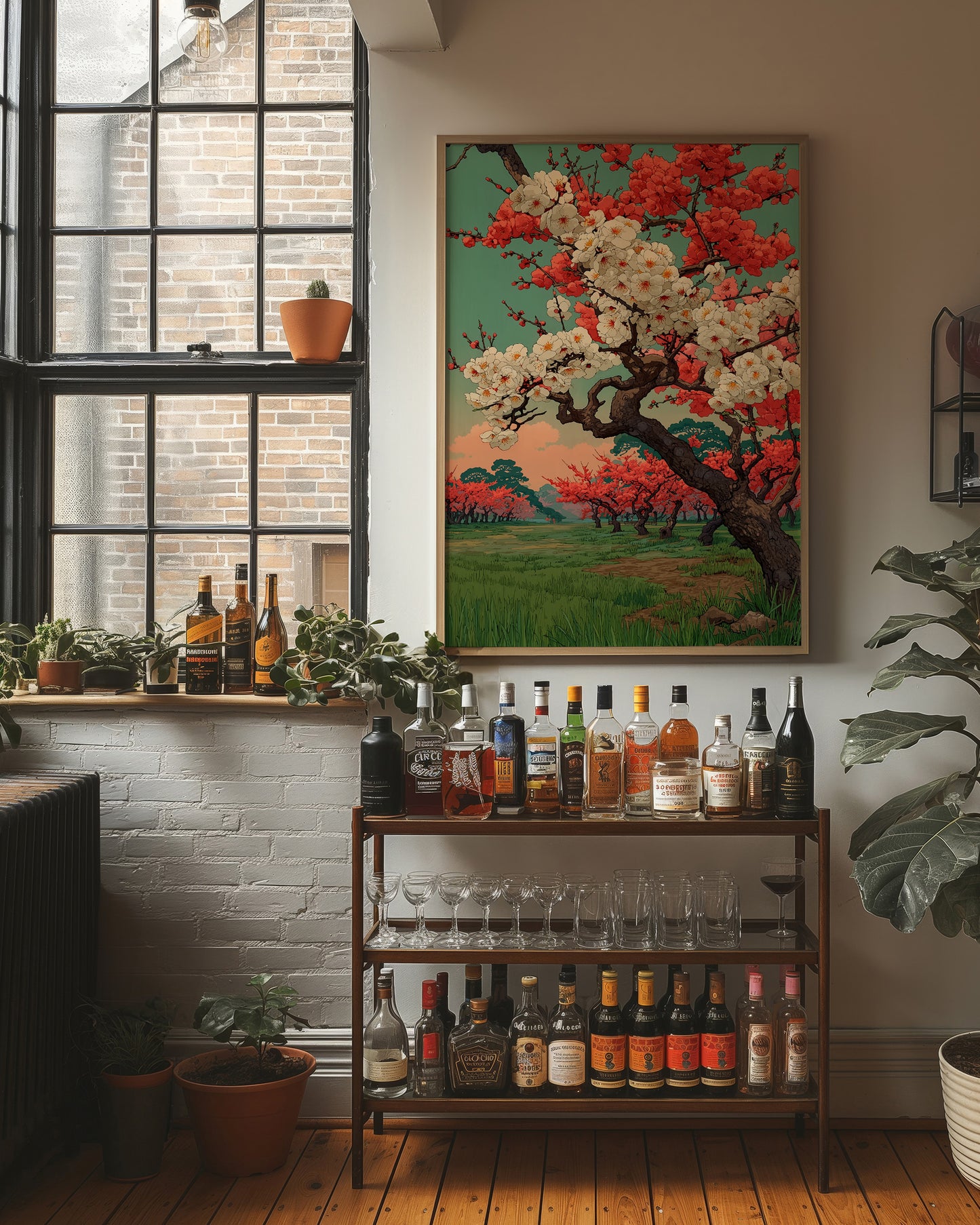 Cherry Blossoms Above Evening Spirits