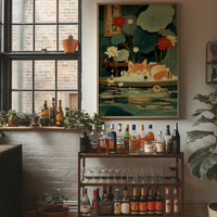 Sleepy Fox Among Lotus Dreams