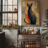 Midnight Cat Guards The Bar