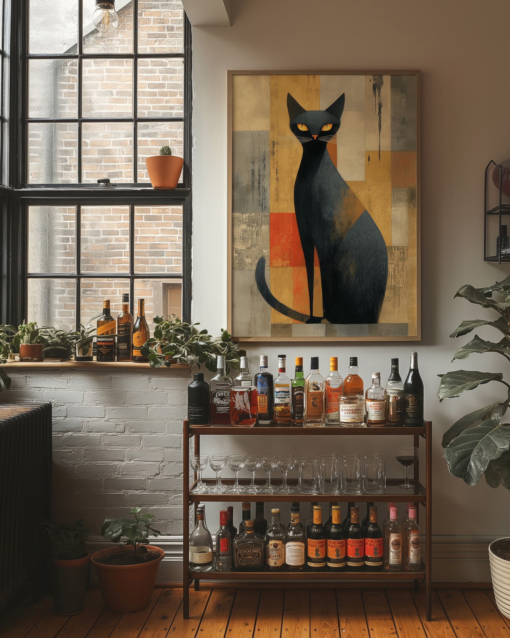Midnight Cat Guards The Bar