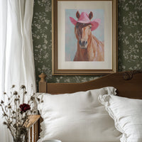 Pink Cowgirl Rides At Dawn
