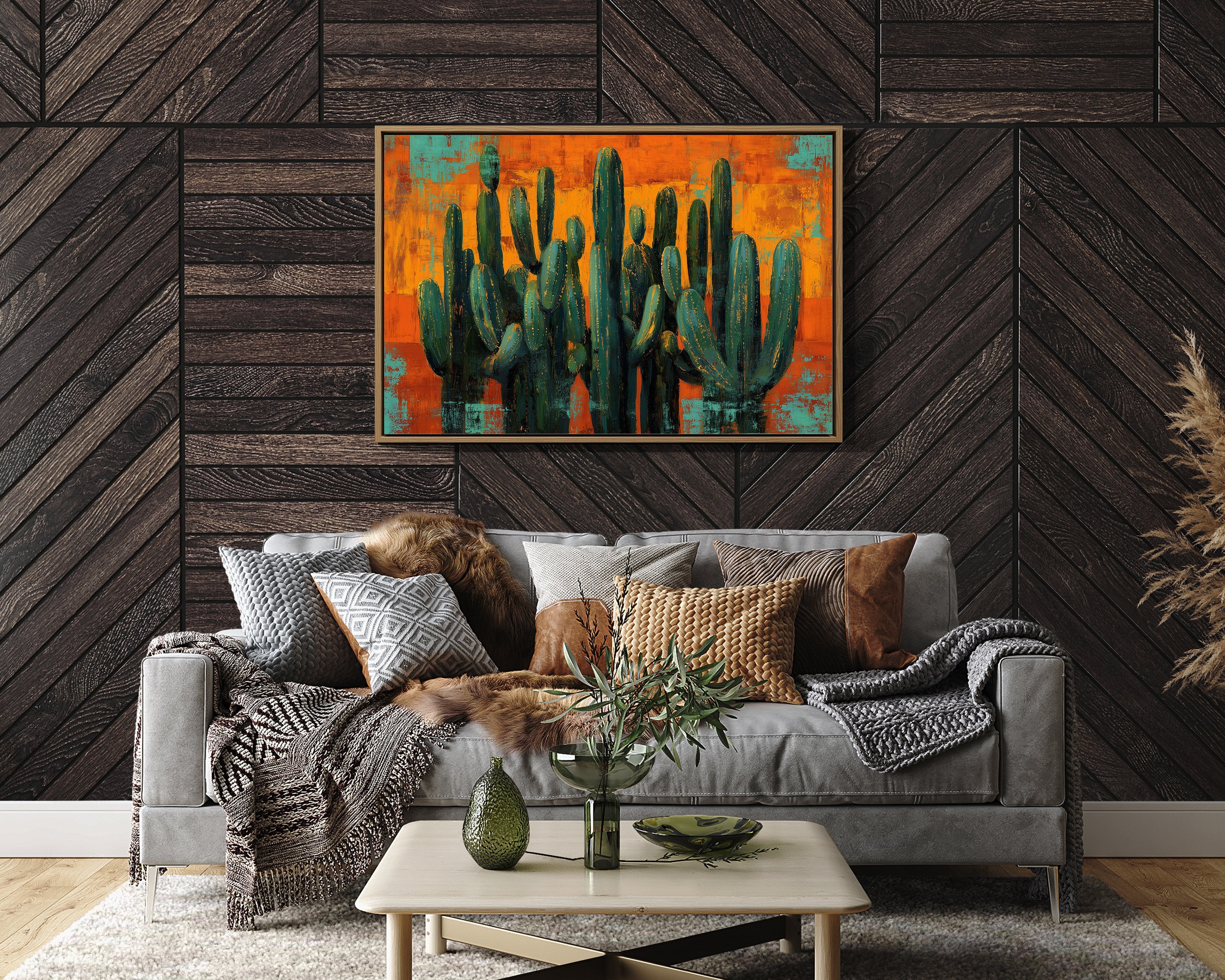 Saguaros Against Copper Sky