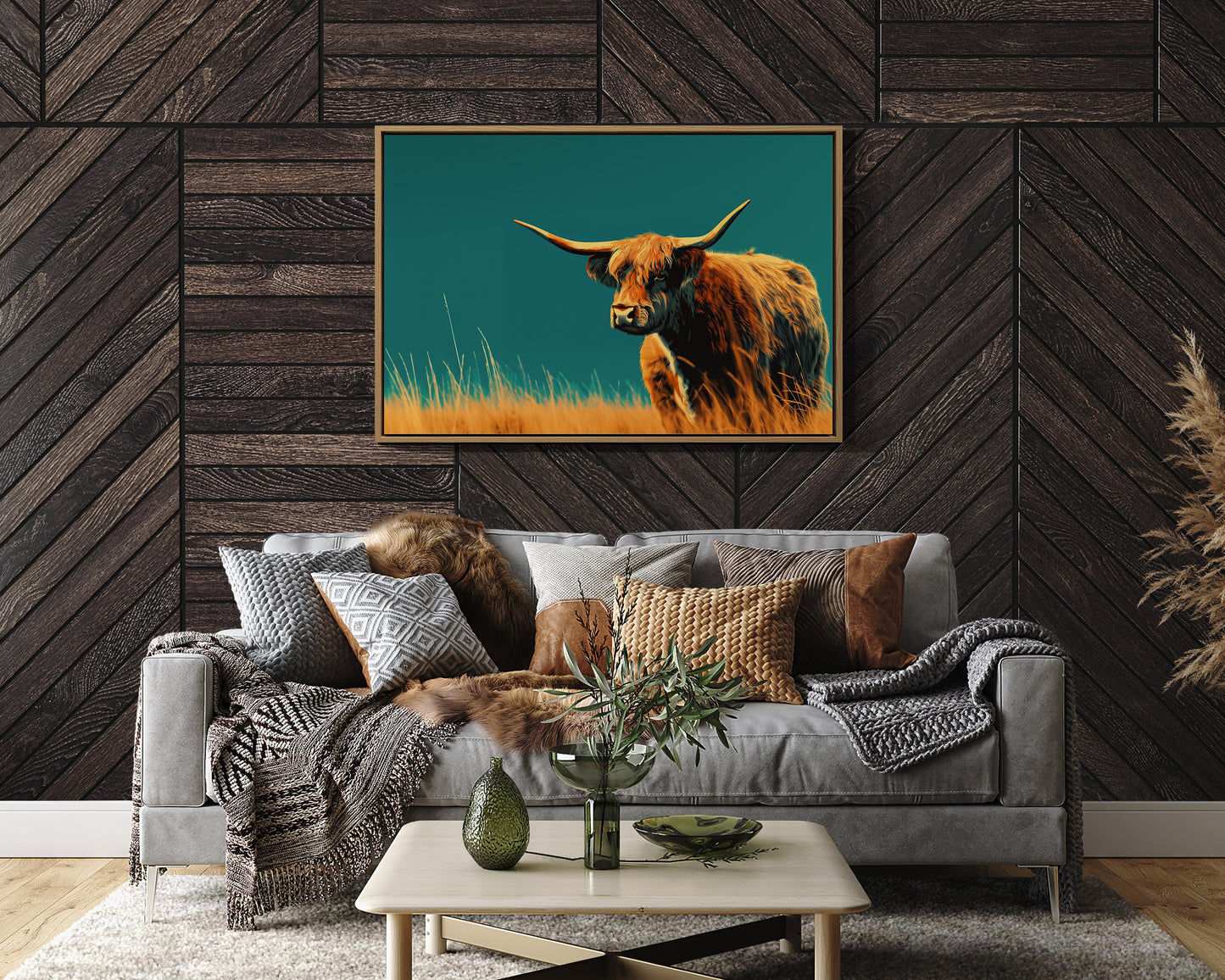 Highland Soul Against Teal Sky