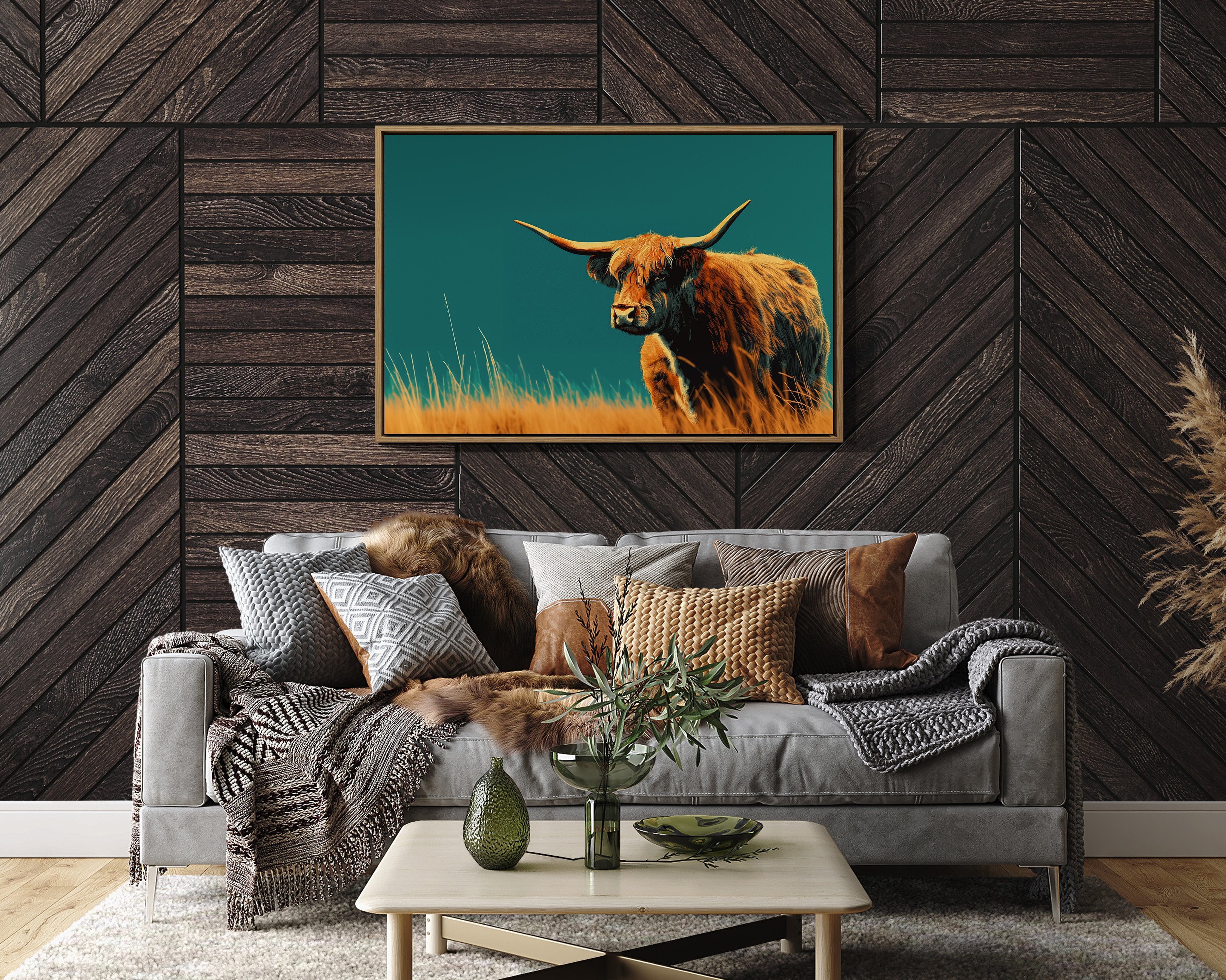 Highland Soul Against Teal Sky