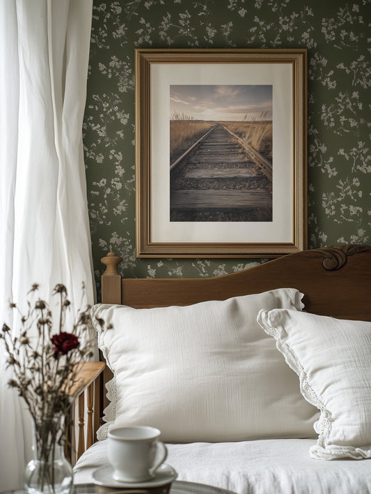 Prairie Tracks Under Golden Sky
