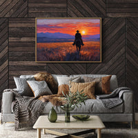 Lone Rider Meets Crimson Sky