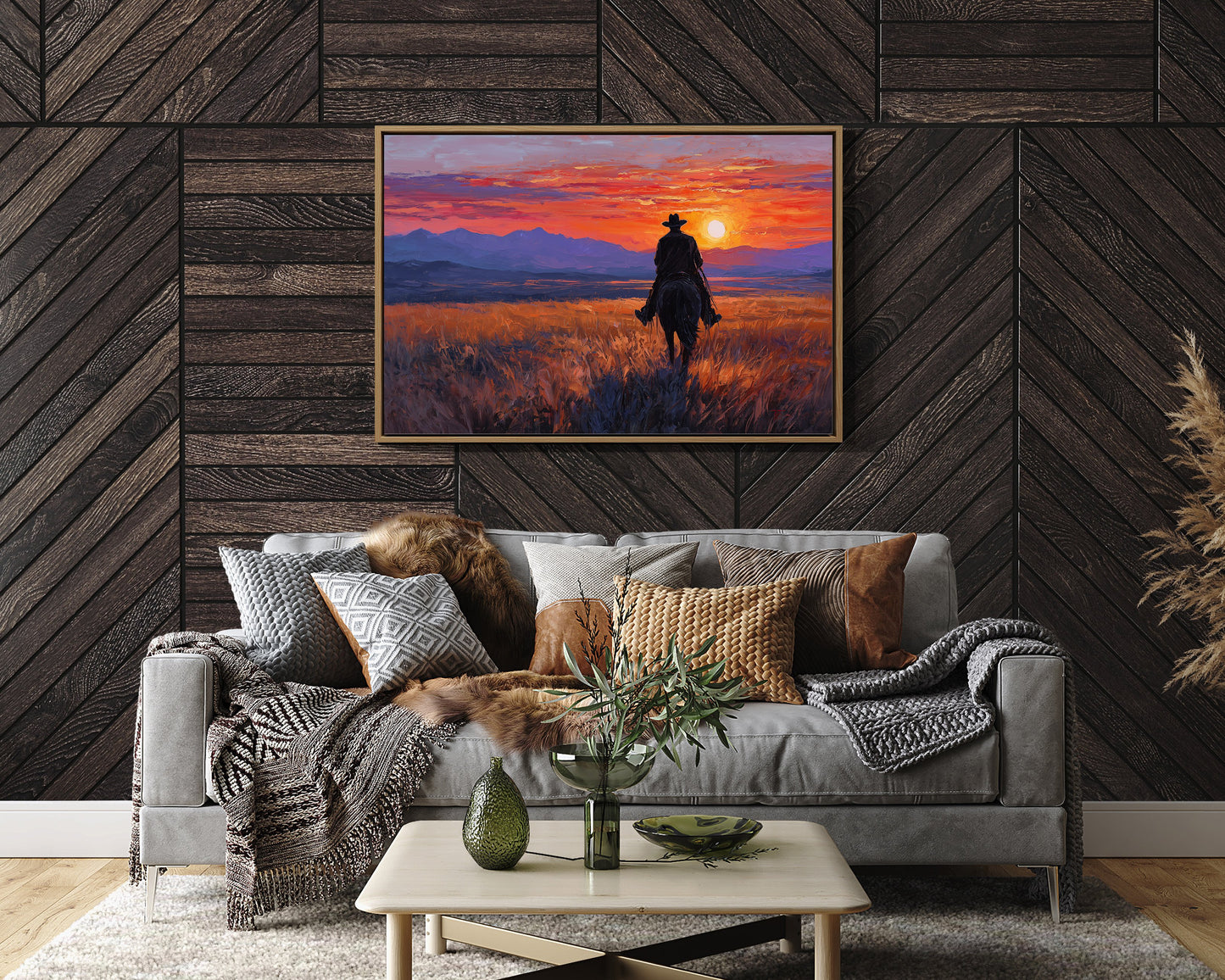 Lone Rider Meets Crimson Sky