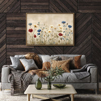 Field Blooms On Vintage Canvas