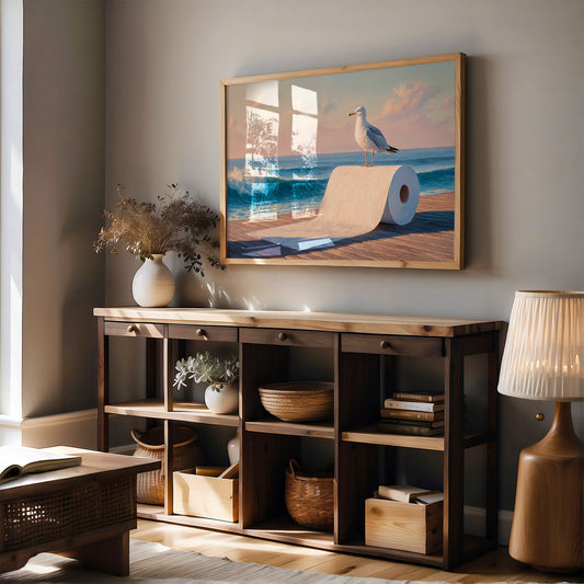 Seagull's Perch At Sunset Tide