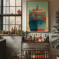 Cargo Vessel In Mint Waters