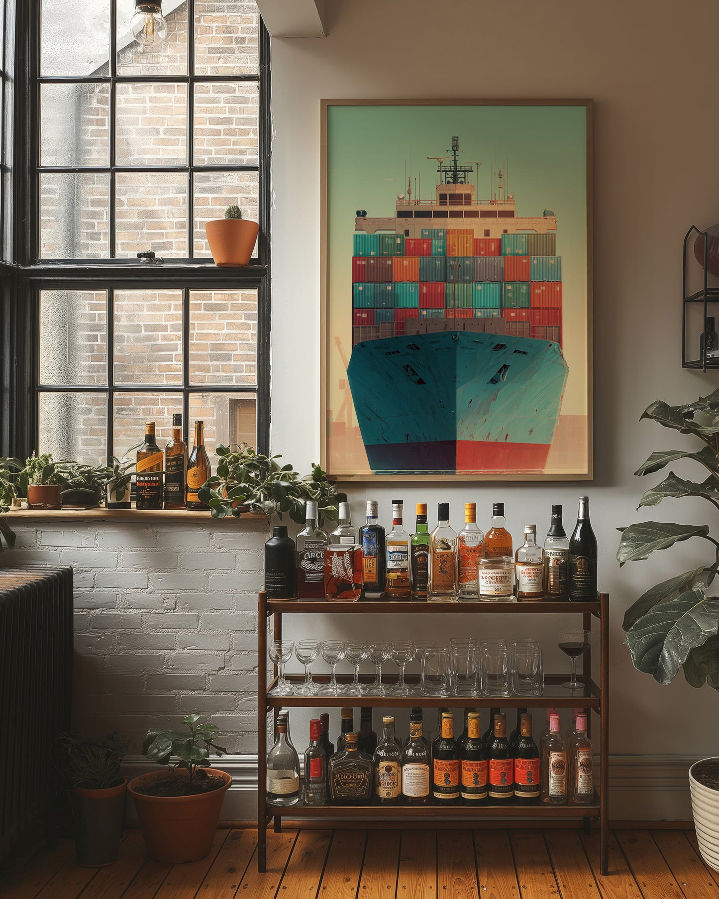 Cargo Vessel In Mint Waters