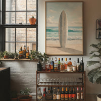 Weathered Board Awaits Morning Tide