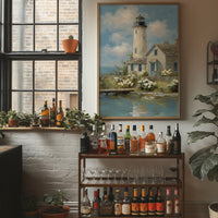 Coastal Keeper With Blooming Garden