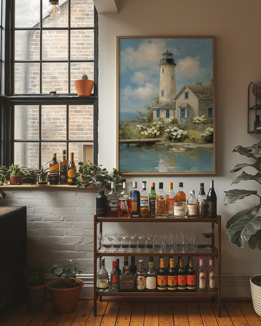 Coastal Keeper With Blooming Garden