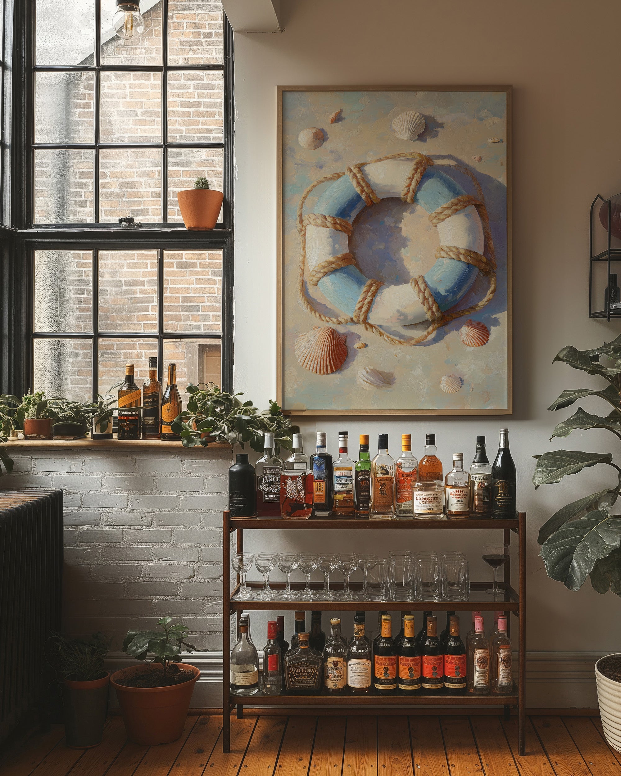 Coastal Memories In Wooden Frame