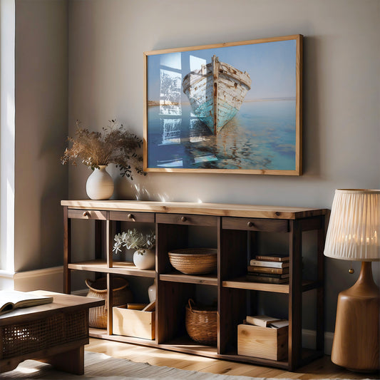 Weathered Vessel Rests In Stillness