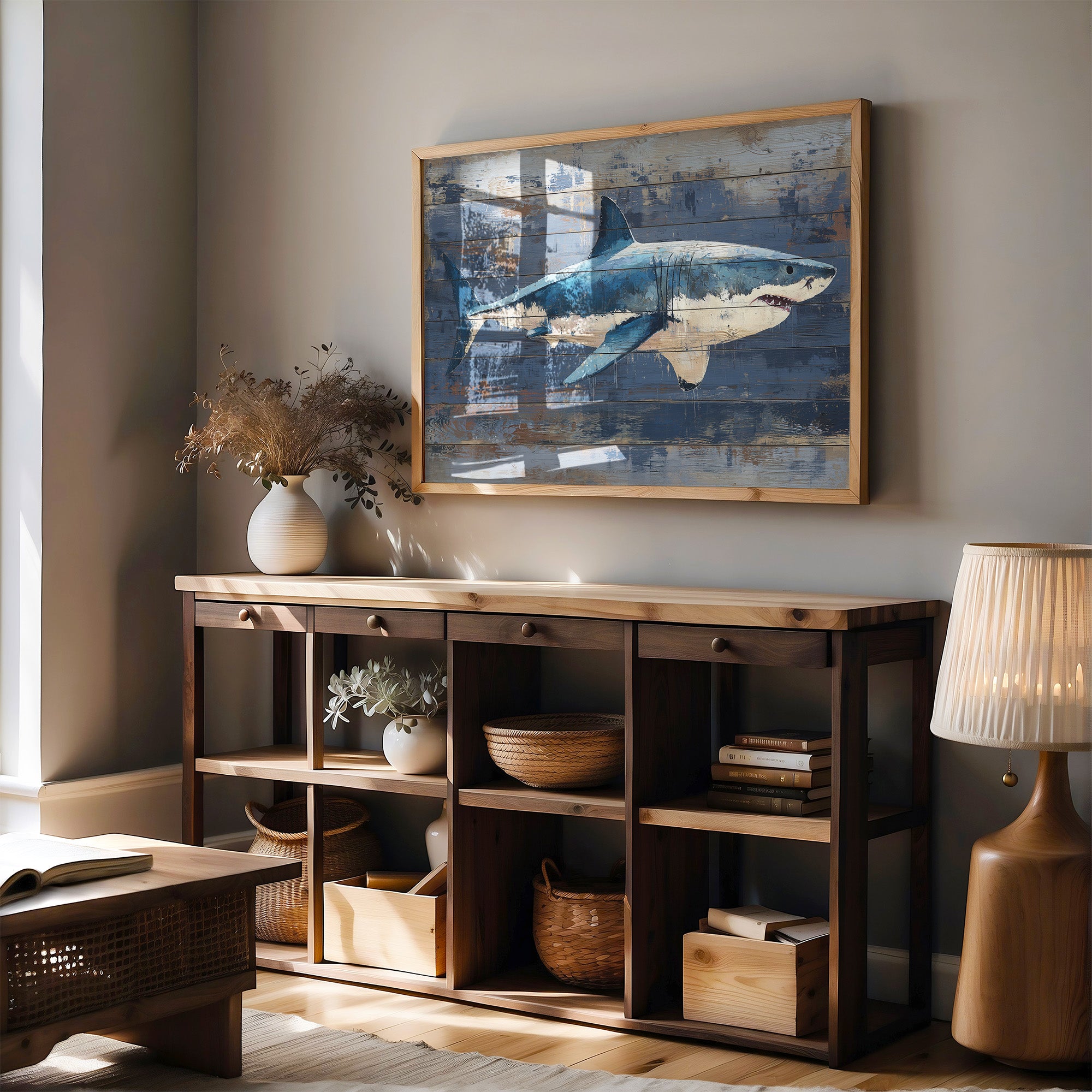 Shark Glides Through Weathered Seas