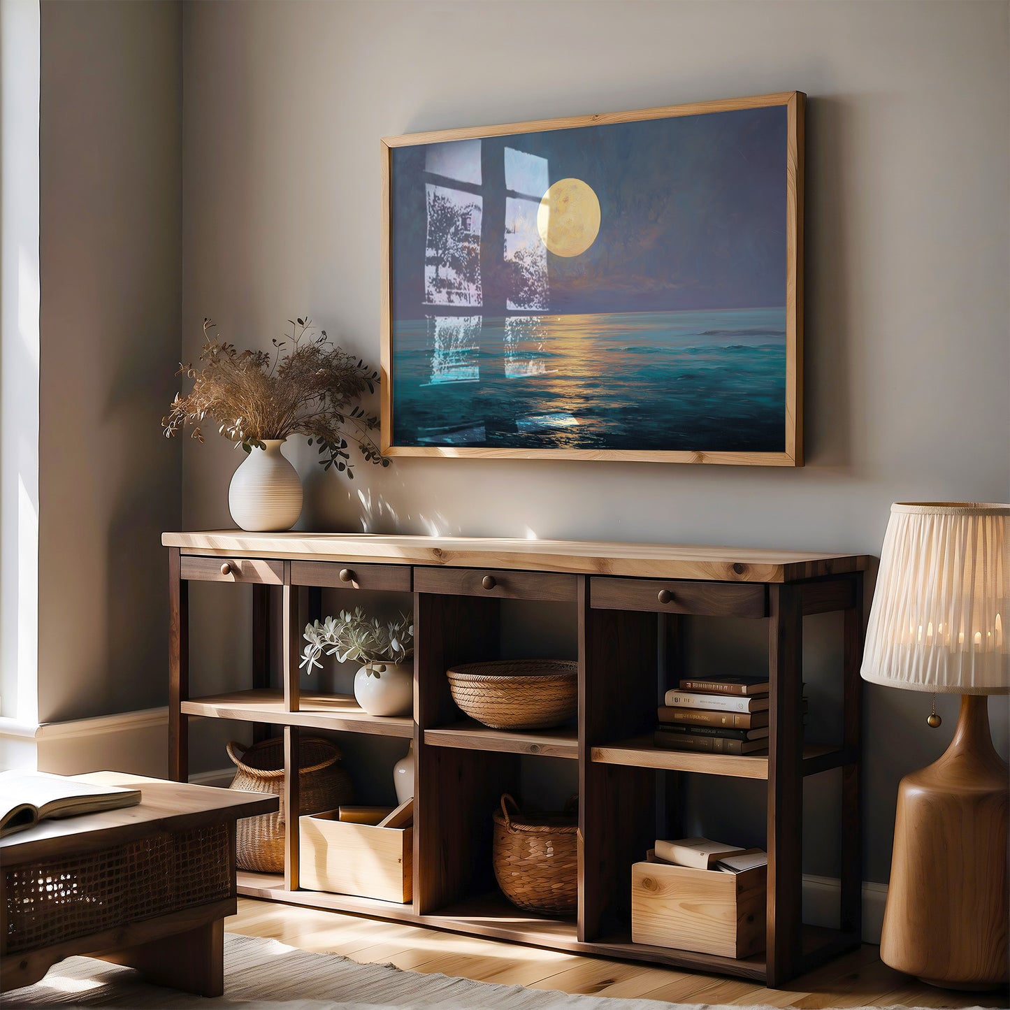 Full Moon Paints Ocean Gold