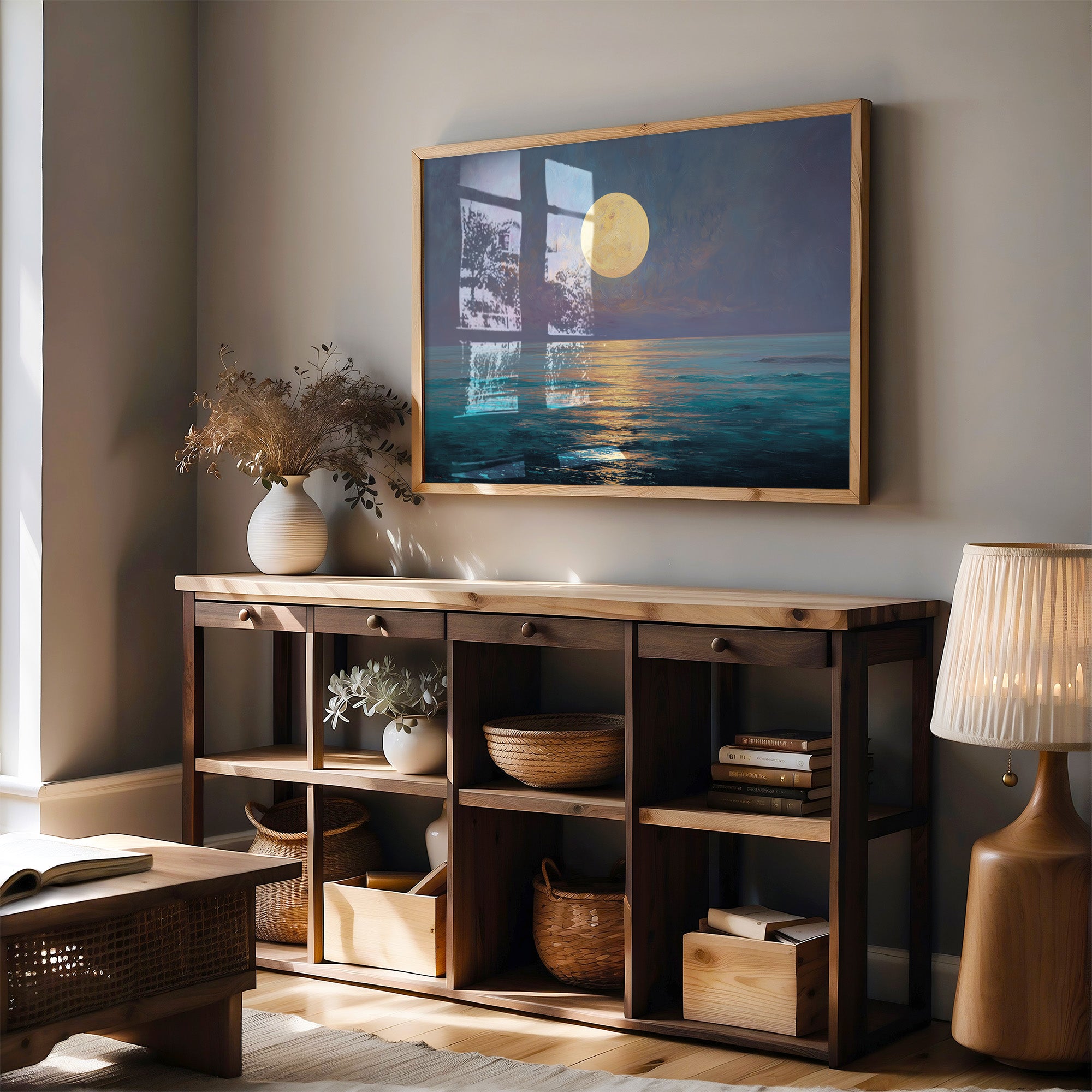 Full Moon Paints Ocean Gold