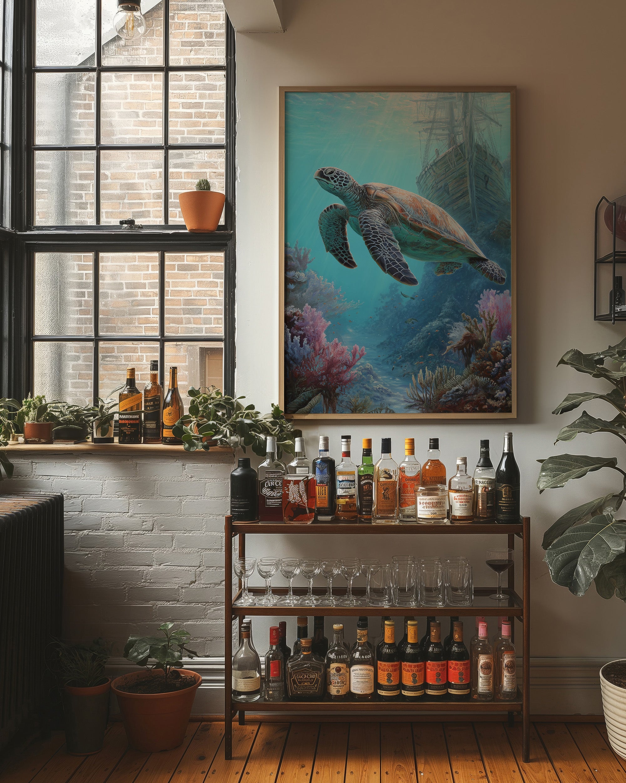 Ancient Voyager In Turquoise Depths