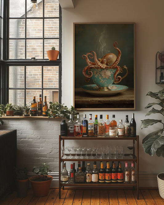 Tentacles Curl Through Teacup Surrealism