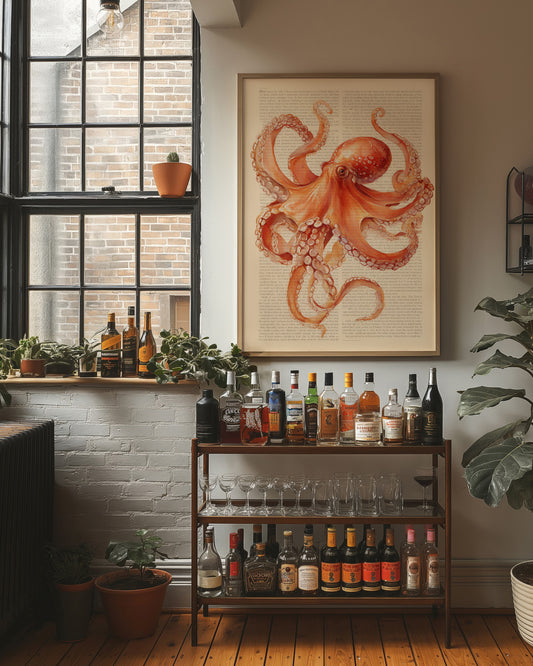 Coral Tentacles On Vintage Pages