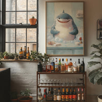 Shark Smiles In Bathtub Bubbles