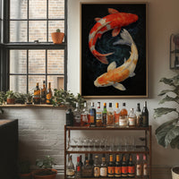 Koi Circle In Midnight Waters