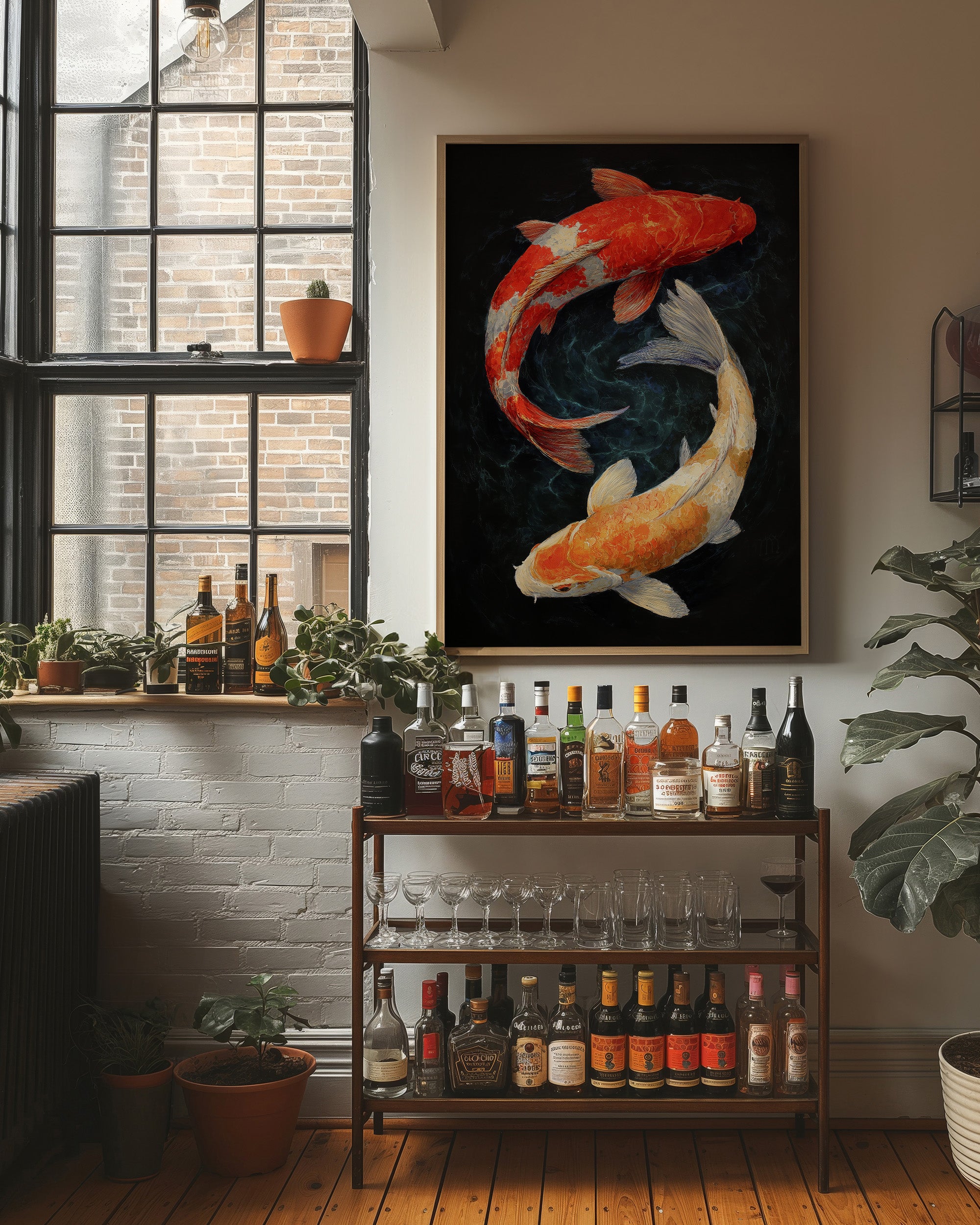 Koi Circle In Midnight Waters