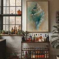 Ocean Memory In Wooden Frame