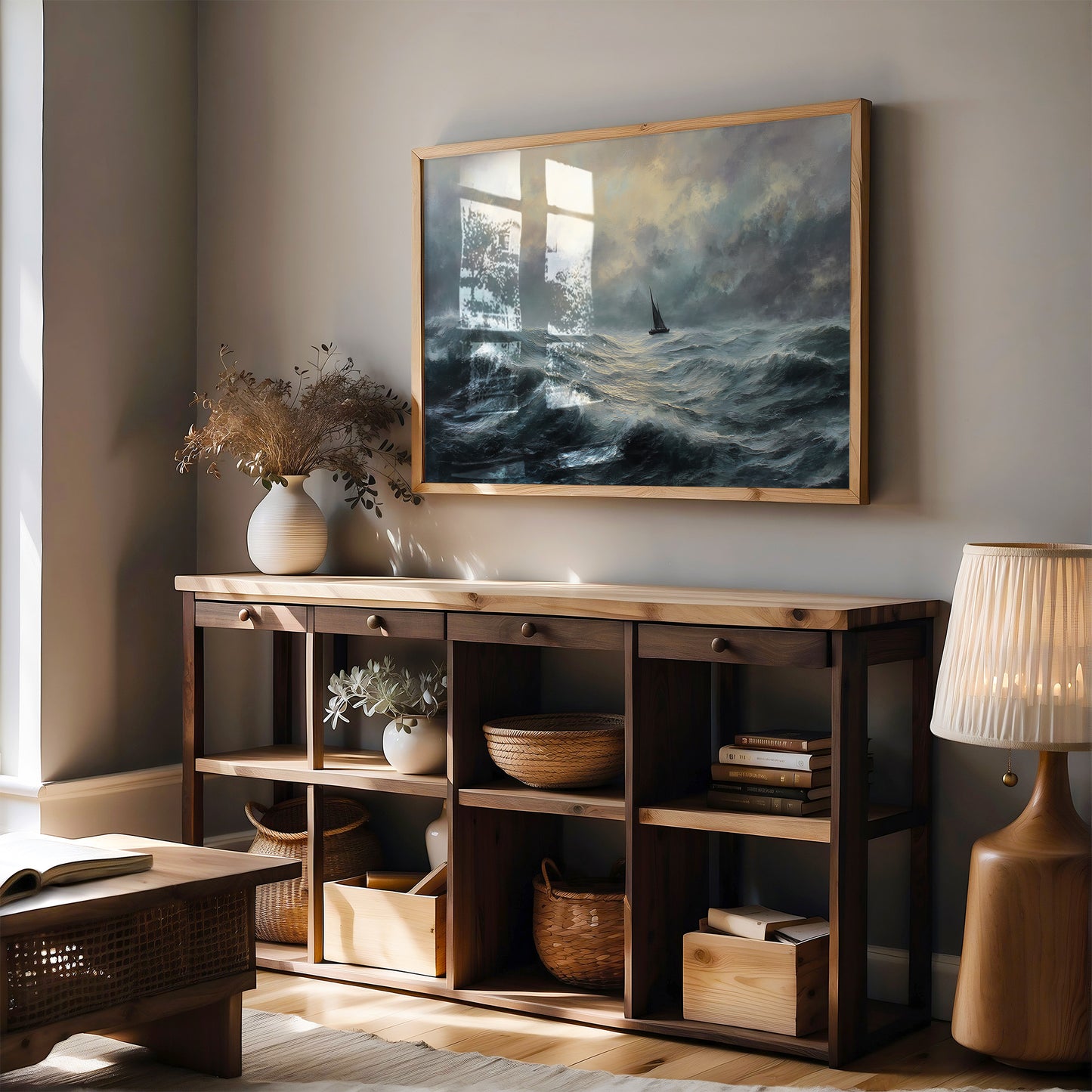 Solitary Sail Through Tempest Seas