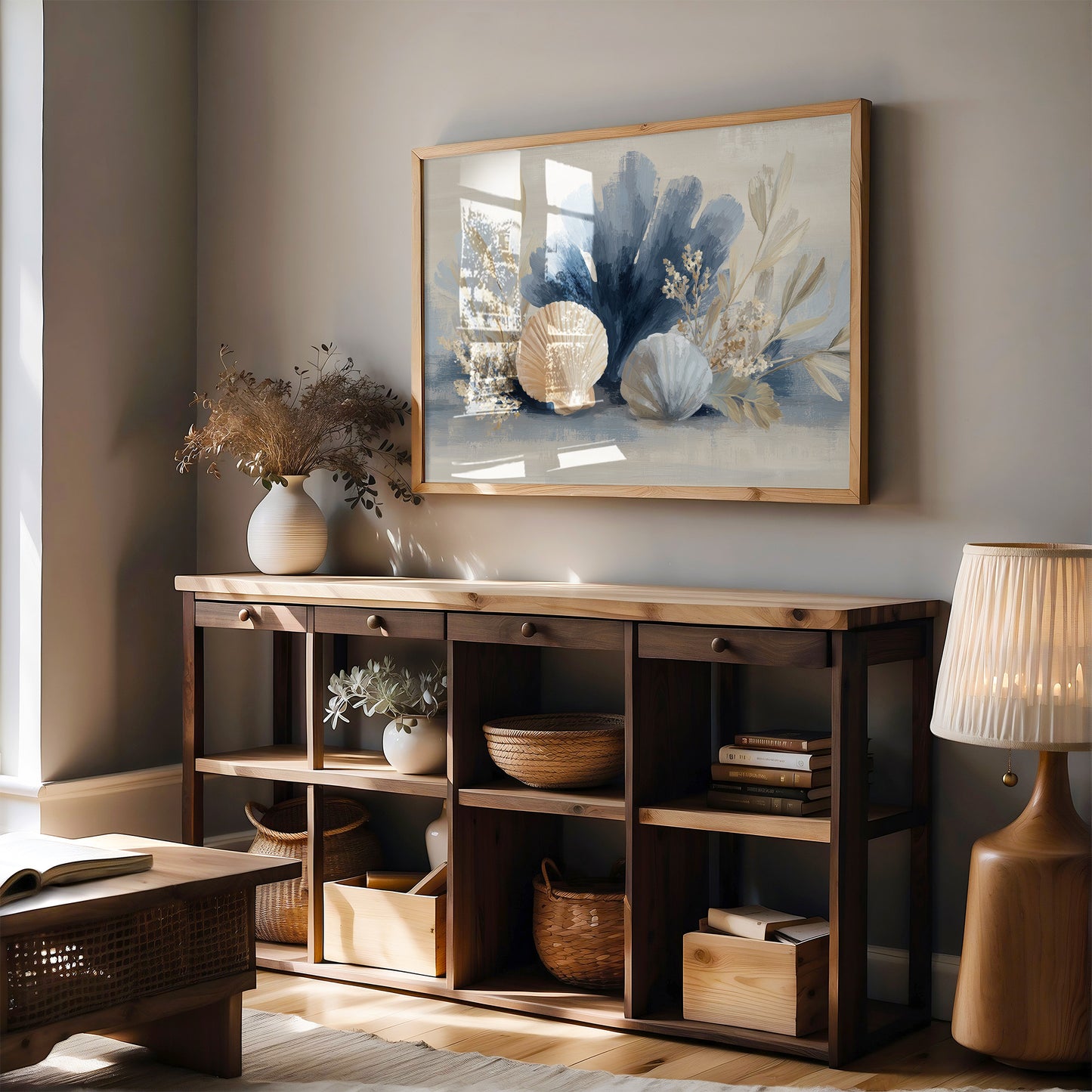 Seashells Dance In Coastal Blue