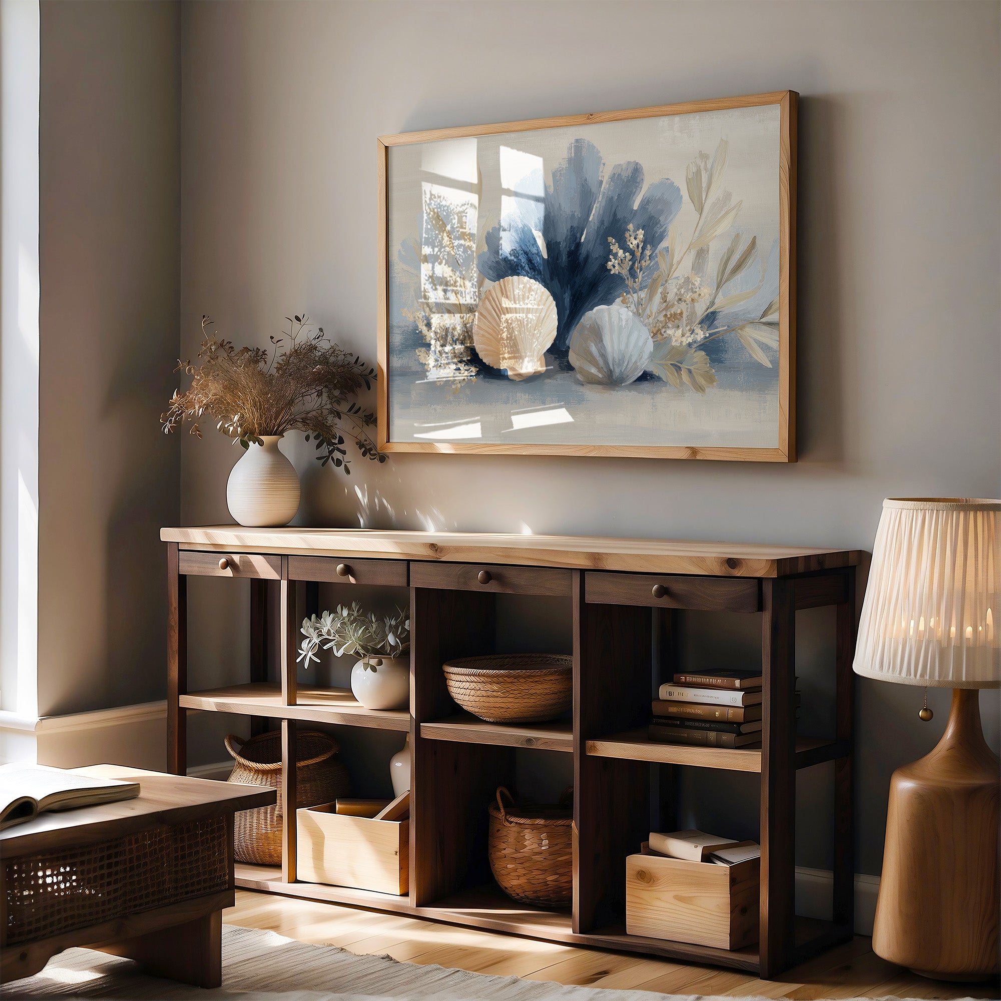 Seashells Dance In Coastal Blue