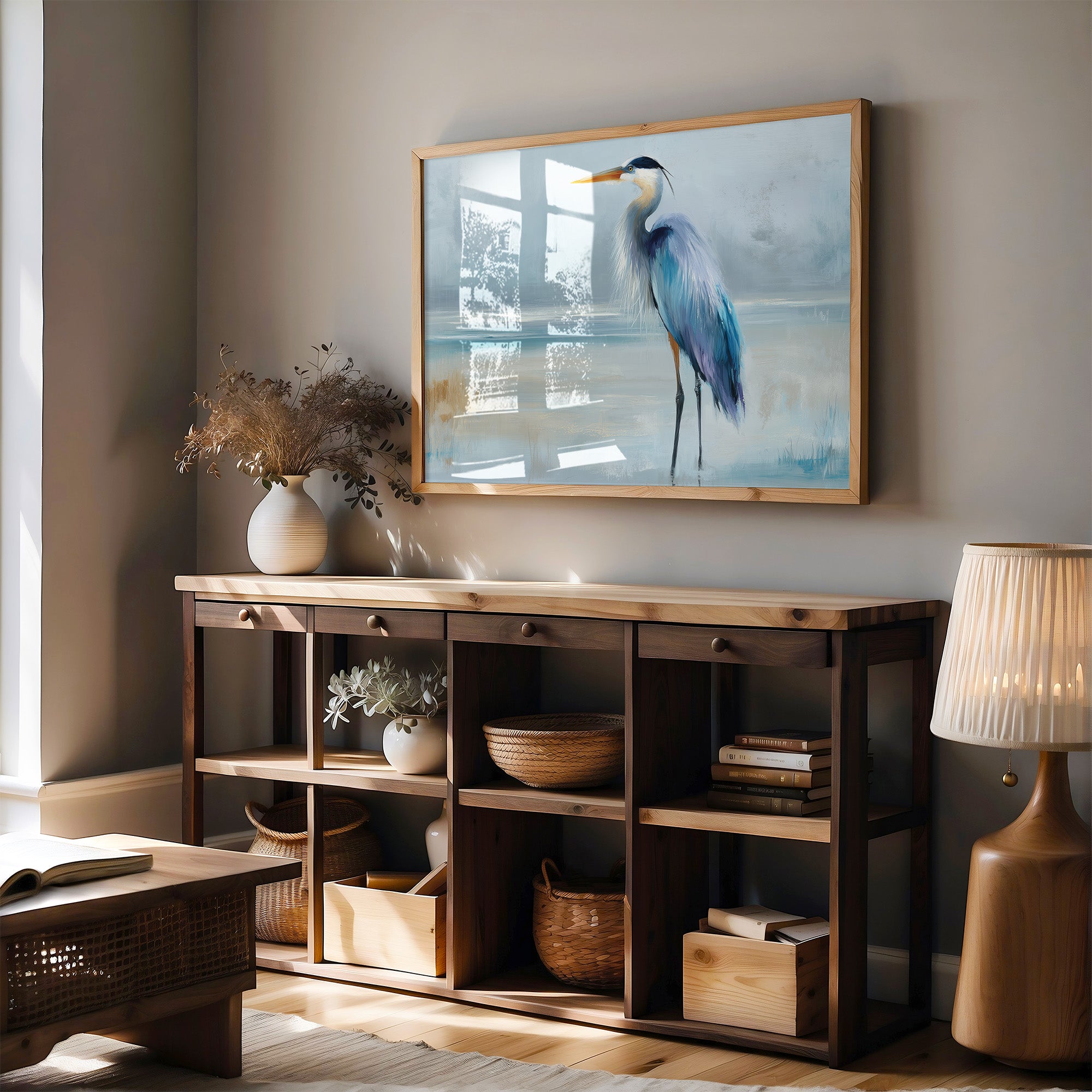 Blue Sentinel At Misty Shore