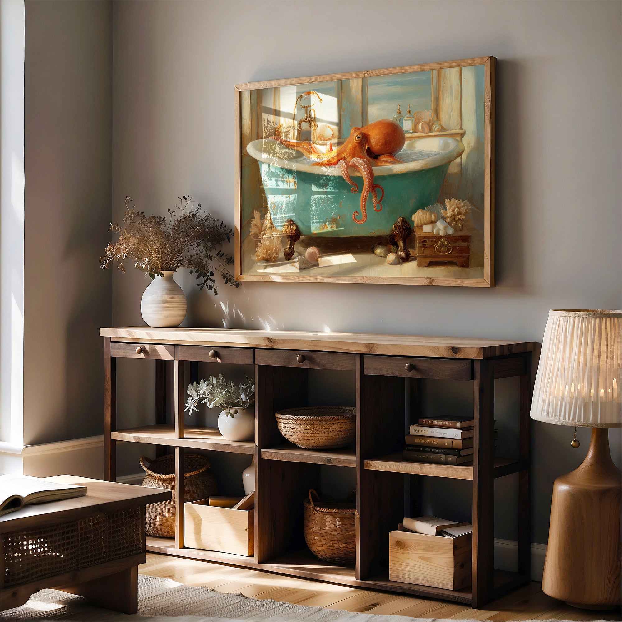 Octopus Takes A Turquoise Bath